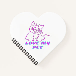 CUADERNO AMO A MI MASCOTA DE CUTE ROSA CAT