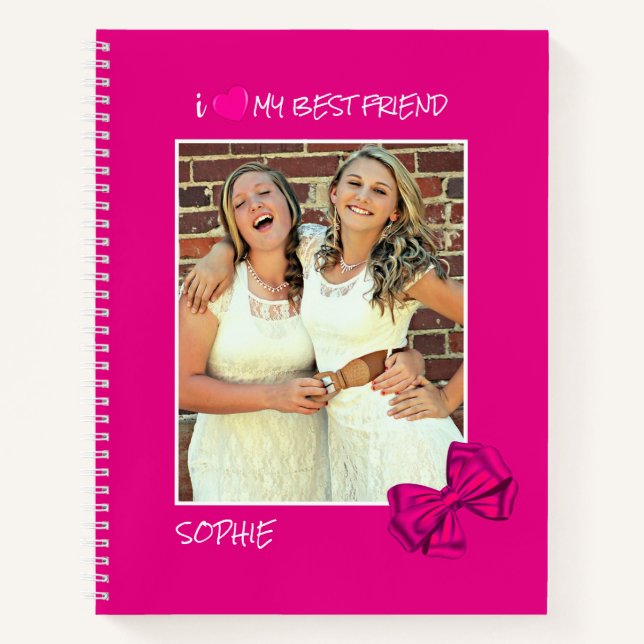 Cuaderno Amo a mi mejor amigo Foto personalizada – Personal (Anverso)