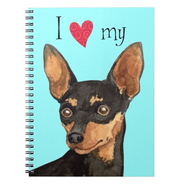 Cuaderno Amo a mi Min Pin (Frente)