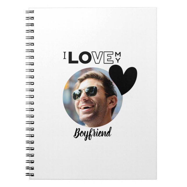 Cuaderno Amo a mi novio, amigo, regalo de foto, esposo, pro (Frente)
