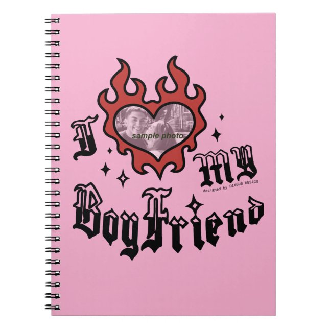 Cuaderno Amo a mi novio - Rojo - DingusDesign  (Frente)