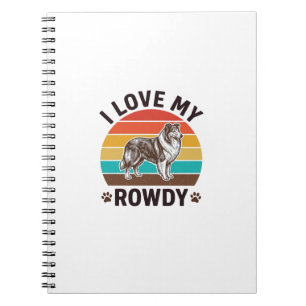 Cuaderno Amo a mi perro Collie vintage alborotador diseño_1