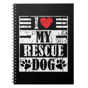 Cuaderno Amo a mi perro de rescate divertido regalo vintage