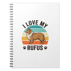 Cuaderno Amo a mi Rufus Diseño de perro vintage_1