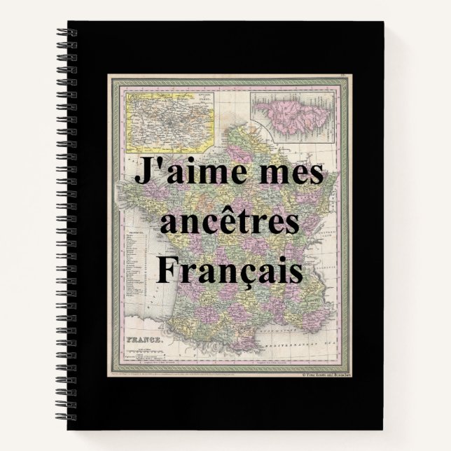 Cuaderno Amo A Mis Ancestros Franceses | Portátil de cubier (Anverso)