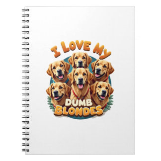 Cuaderno Amo a mis tontos rubios Retrievers Dorados Vintage