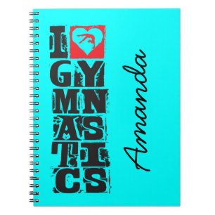 Cuaderno Amo al cazador de la gimnasia personalizado
