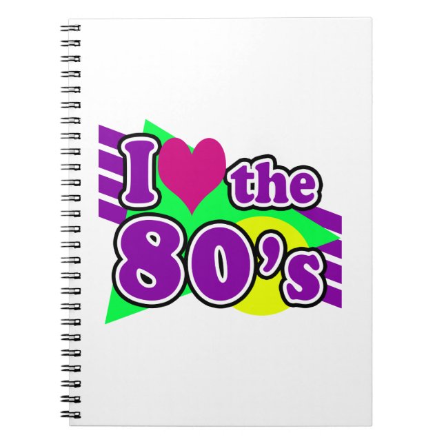 Cuaderno Amo al fiesta de neón geométrico de los años (Frente)