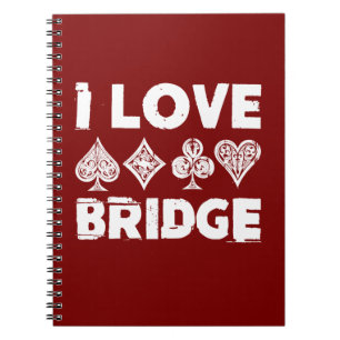 Cuaderno Amo al jugador de juegos de cartas puente