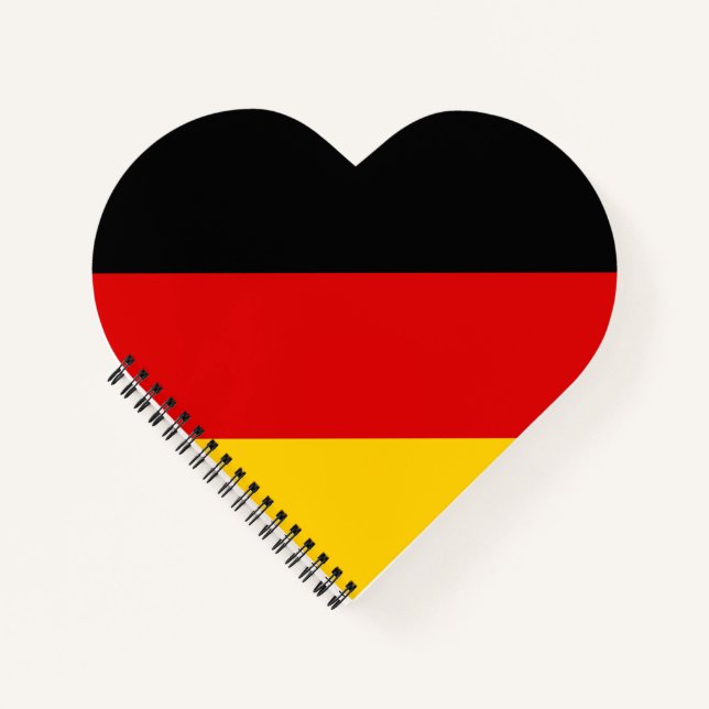 Cuaderno Amo Alemania Bandera dorada roja negra Patriótica (Anverso)