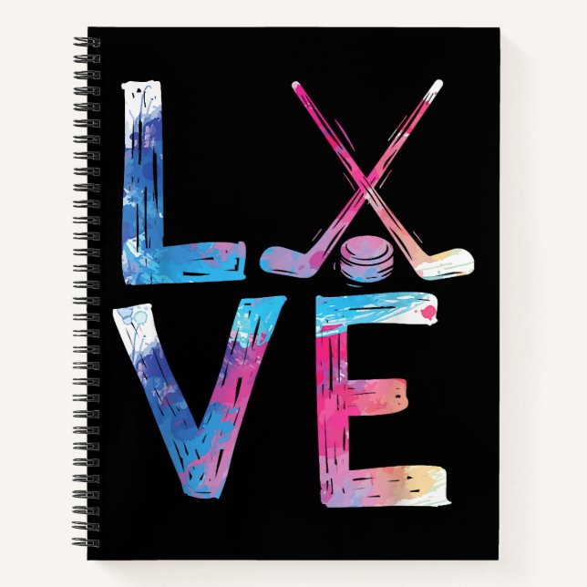 Cuaderno Amo Chicas de hockey sobre hielo Regalos de hockey (Anverso)