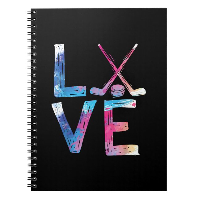 Cuaderno Amo Chicas de hockey sobre hielo Regalos de hockey (Frente)