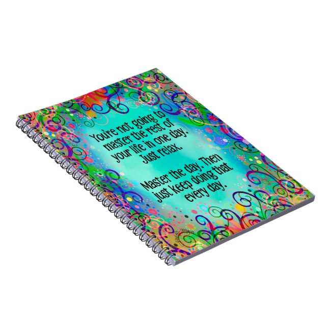 Cuaderno Amo el Día de Aliento Azul Floral (Lado Derecho)