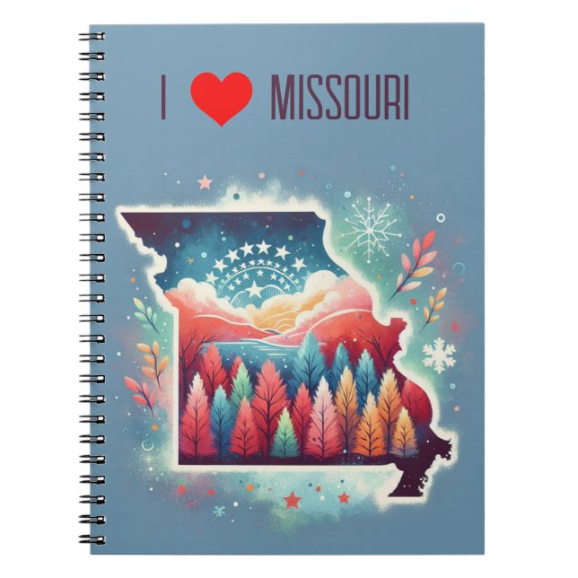Cuaderno Amo el invierno de los Navidades de Misuri (Frente)