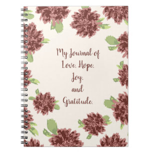 Cuaderno Amo Esperanza Alegría y Gratitud - Marco de margar
