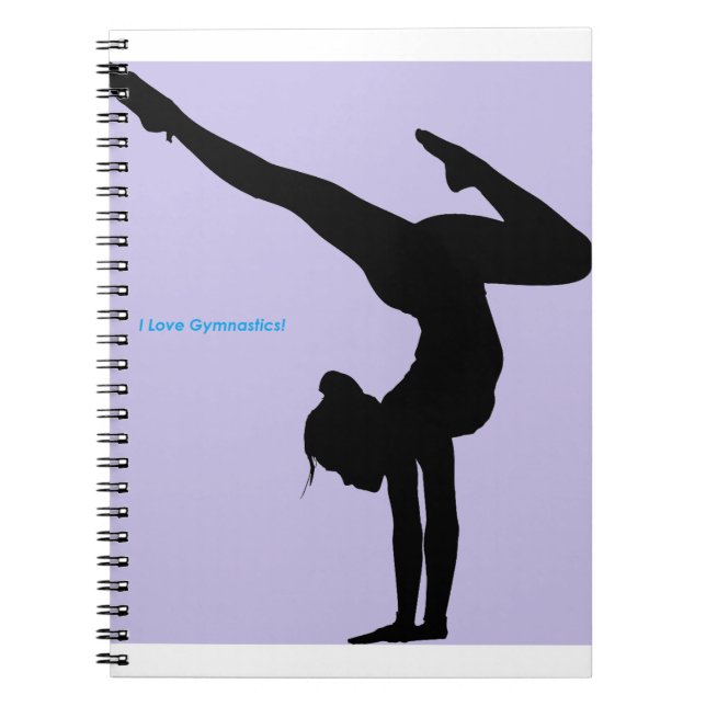 Cuaderno Amo la Gimnasia - Gimnasta con fondo de laguna (Frente)