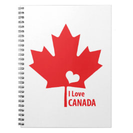 Cuaderno Amo la hoja de arce de Canadá