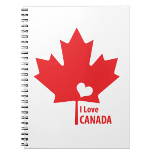 Cuaderno Amo la hoja de arce de Canadá