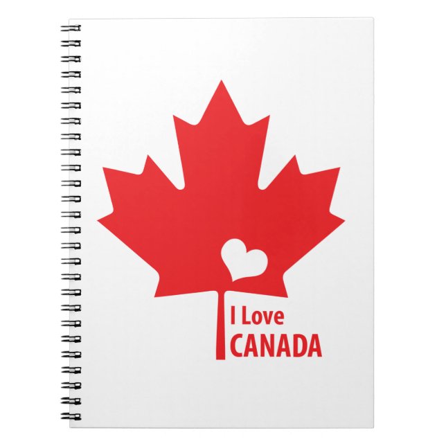 Cuaderno Amo la hoja de arce de Canadá (Frente)