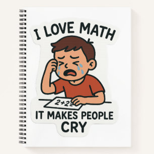 Cuaderno Amo las matemáticas - Funny Personalizado Pegatina