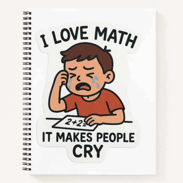 Cuaderno Amo las matemáticas - Funny Personalizado Pegatina (Anverso)