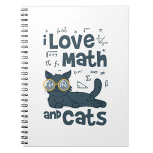 Cuaderno Amo las matemáticas y los gatos