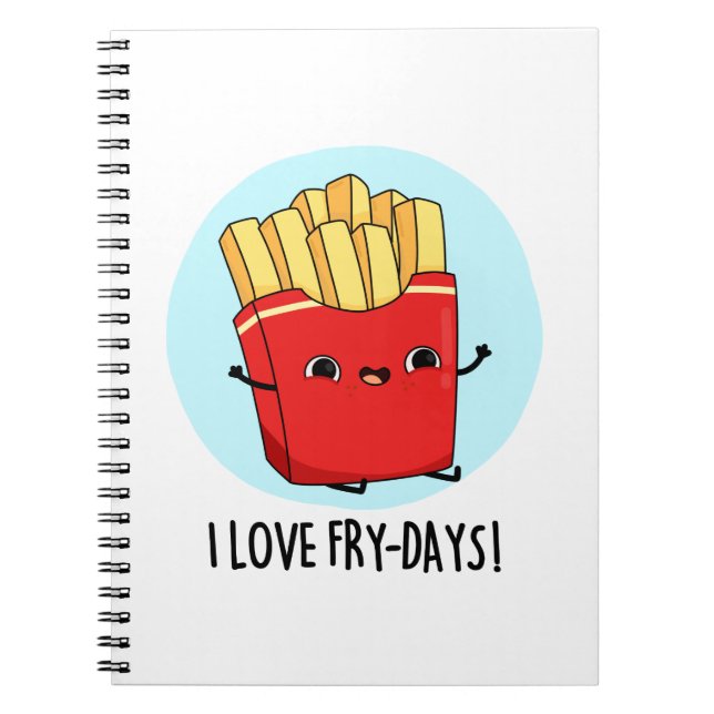 Cuaderno Amo las Papas Fritas Divertidas de Viernes Pun  (Frente)