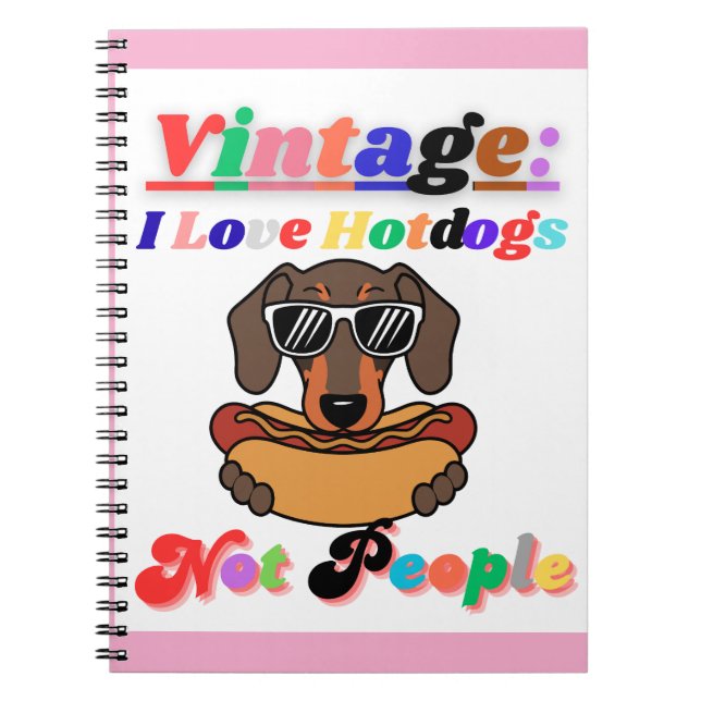Cuaderno Amo los hotdogs, no la gente  (Frente)