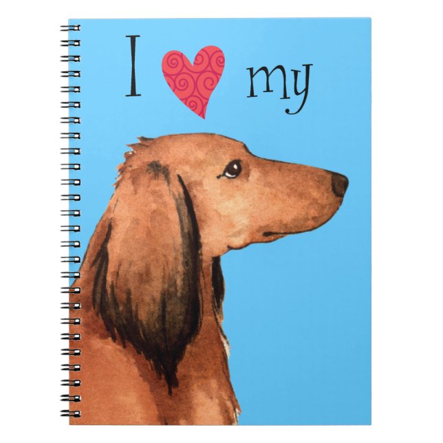 Cuaderno Amo mi duradero Dachshund (Frente)