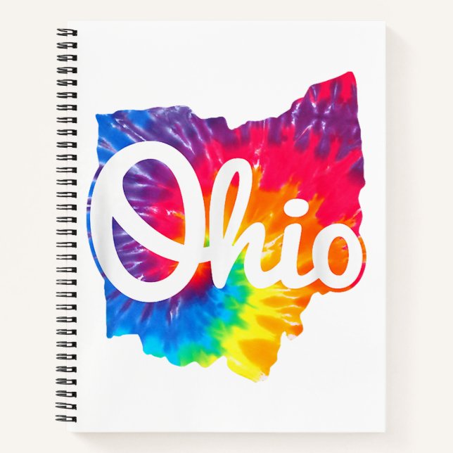 Cuaderno Amo mi hogar Ohio Script Tie Dye Ohio (Anverso)