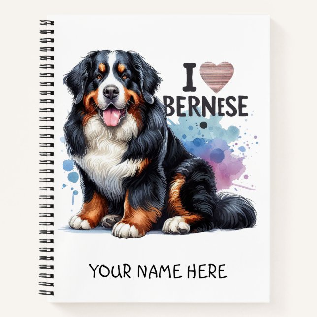 Cuaderno Amo Mi Nombre Personalizado De Perro De Montaña Be (Anverso)