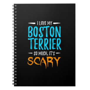 Cuaderno Amo Mi Perro Terrier De Boston Mamá Teme Halloween