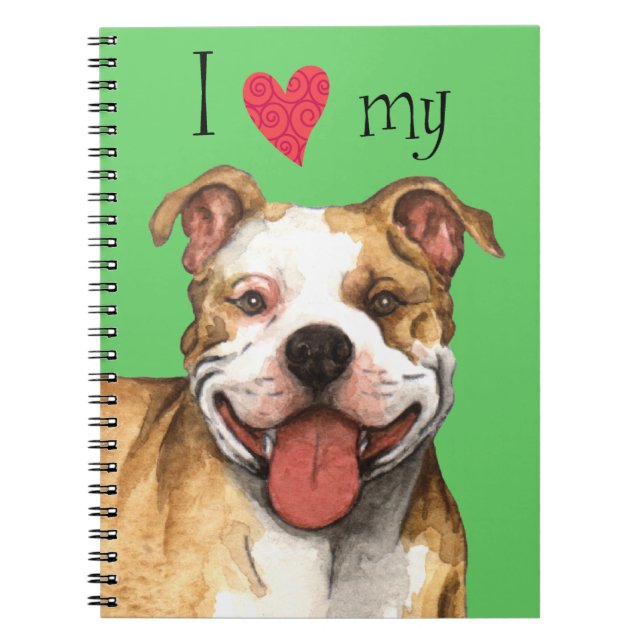 Cuaderno Amo mi Pit Bull Terrier (Frente)