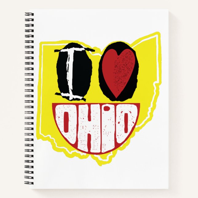 Cuaderno Amo Ohio Sonriendo Cara Feliz (Anverso)