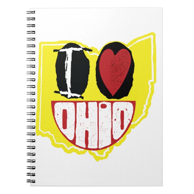 Cuaderno Amo Ohio Sonriendo Cara Feliz (Frente)