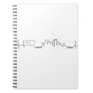 Cuaderno Amo Pittsburgh en un estilo extraordinario del ecg
