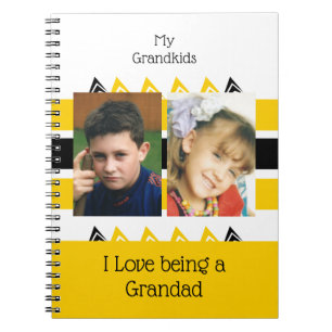 Cuaderno Amo ser un abuelo añadir fotos amarillo blanco