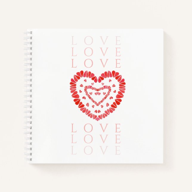 Cuaderno AMOR 8.5x8.5 Bloc de notas en espiral (Anverso)