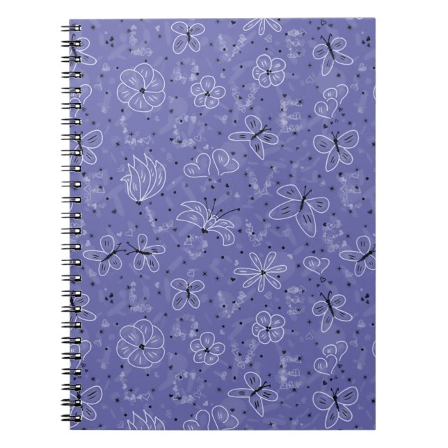 Cuaderno AMOR a la mariposa - patrón sin fisuras. (Frente)