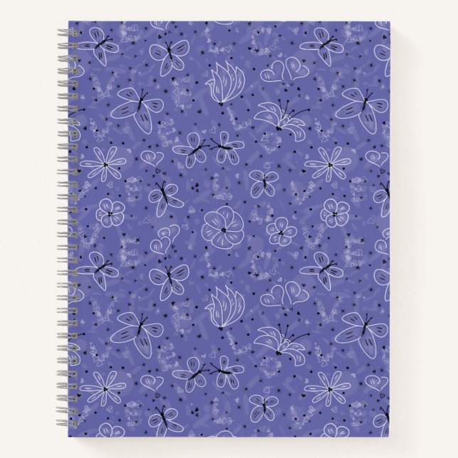 Cuaderno AMOR a la mariposa - patrón sin fisuras. (Anverso)