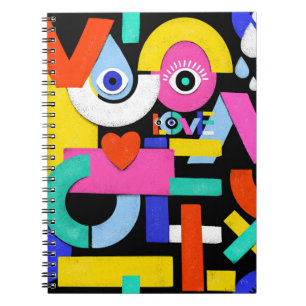 Cuaderno Amor abstracto, ojos: patrón colorido