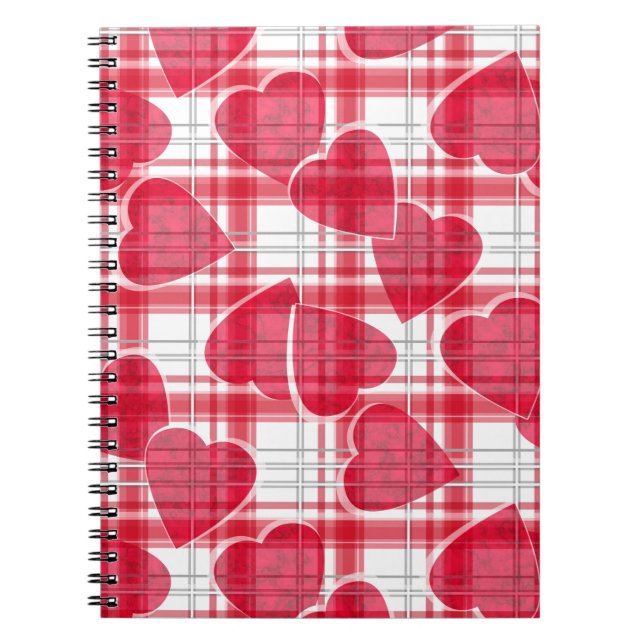 Cuaderno Amor abstracto sin inconveniente corazón rojo Día  (Frente)