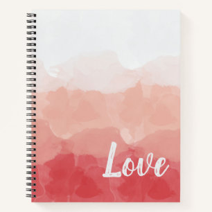 Cuaderno Amor acuarela rosa