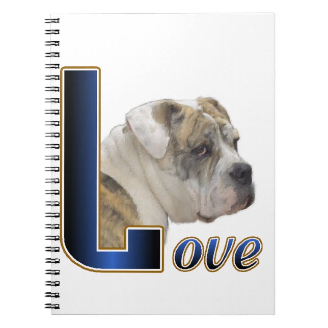 Cuaderno Amor al Bulldog inglés (Frente)