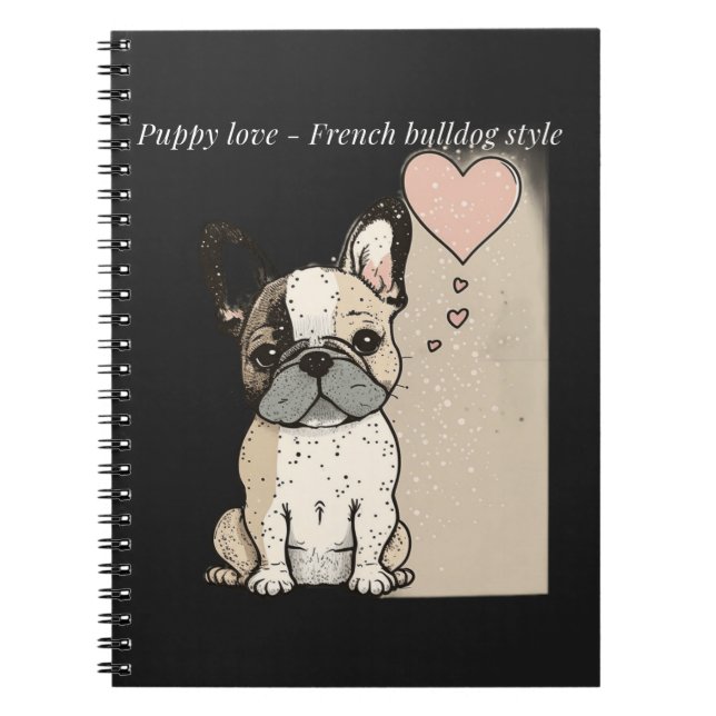 Cuaderno Amor al cachorro - estilo bulldog francés (Frente)