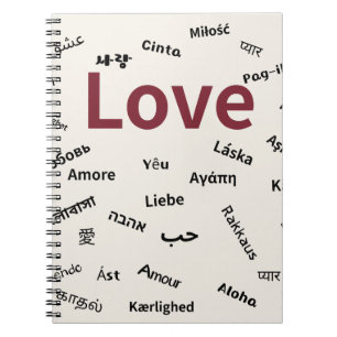 Cuaderno Amor – Almohadilla de tipografía multilingüe