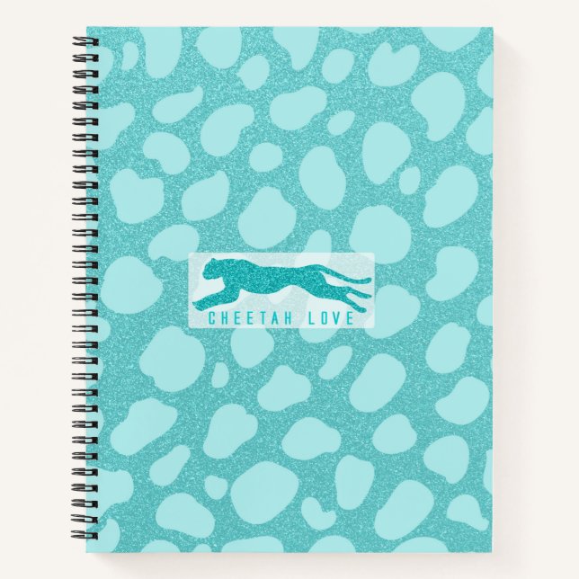 Cuaderno Amor chita - Simulan Purpurinas turquesas (Anverso)