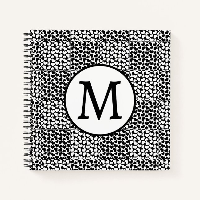 Cuaderno Amor controlado en blanco y negro (Anverso)