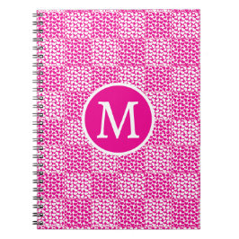 Cuaderno Amor controlado en monograma magenta y blanco