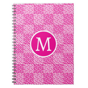 Cuaderno Amor controlado en monograma magenta y blanco